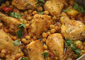 > A nice Chicken and Chick Pea Stew especially good for those cold winter nights when you need something warm to comfort you. Some of us love having a little bit of sauce to dip into with bread whilst others like a nice thick stew; for this reason you can adjust the amount of water you use