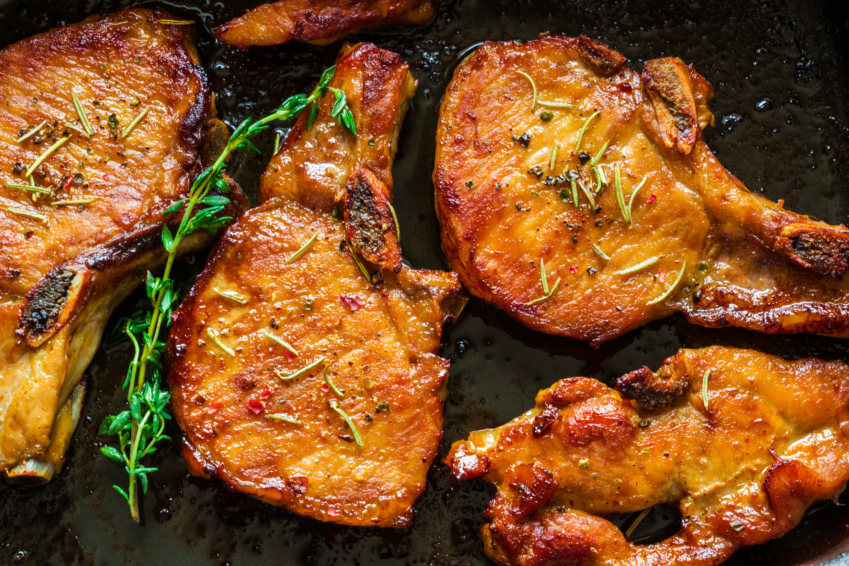 Orange-Mustard Glazed Pork Loin Chops